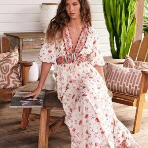 Free People Lysette Maxi Dress S 6 Women's Casual Floral Printed Boho NEW 33589